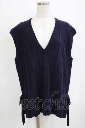 画像: an another angelus / 細ケーブルニットベスト Free NAVY H-26-01-30-058-CA-TO-NS-ZH