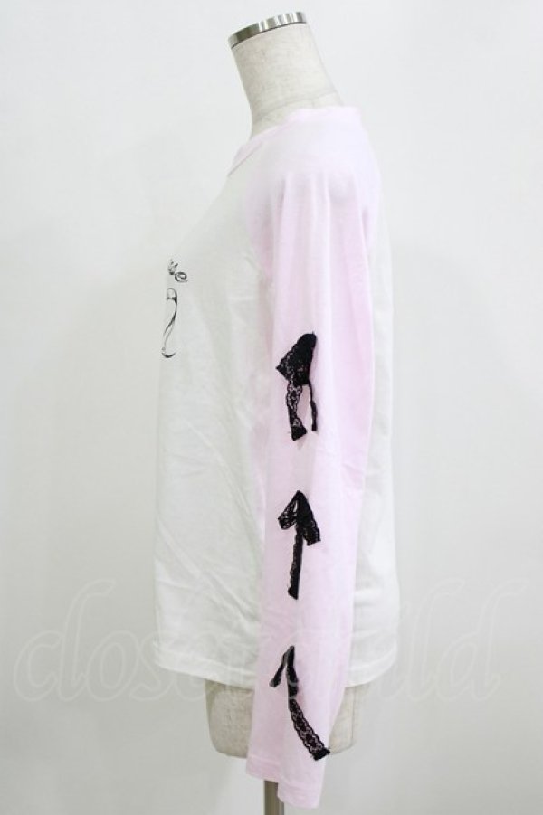画像2: majoretty / まきちゃん/リボンTシャツ M ピンク H-26-01-30-061-GO-TS-NS-ZH (2)