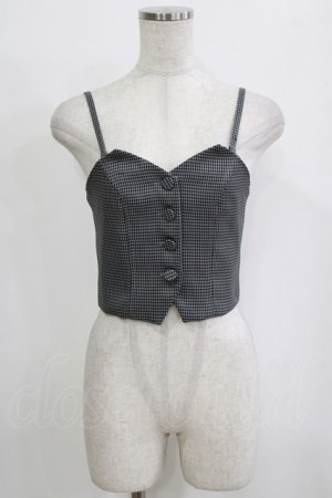 画像: an another angelus / ミニチェックビスチェ サイズ2 GRAY×BK H-26-01-30-063-CA-TO-NS-ZH