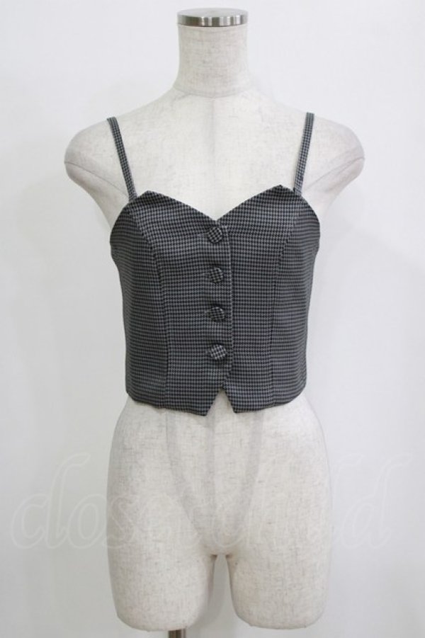 画像1: an another angelus / ミニチェックビスチェ サイズ2 GRAY×BK H-26-01-30-063-CA-TO-NS-ZH (1)