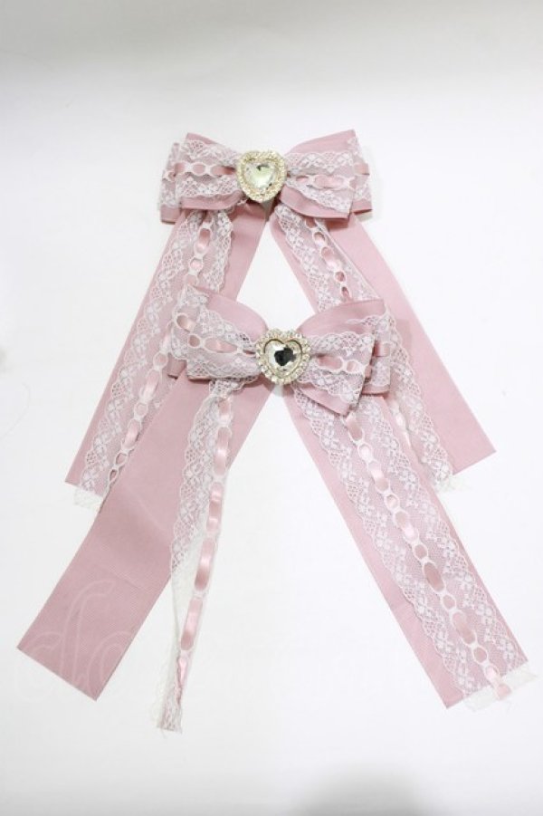 画像2: Princess Melody / オールハートビジュー梯子レース重ねクリップ  ピンク H-26-01-30-072-EL-AC-NS-ZH (2)