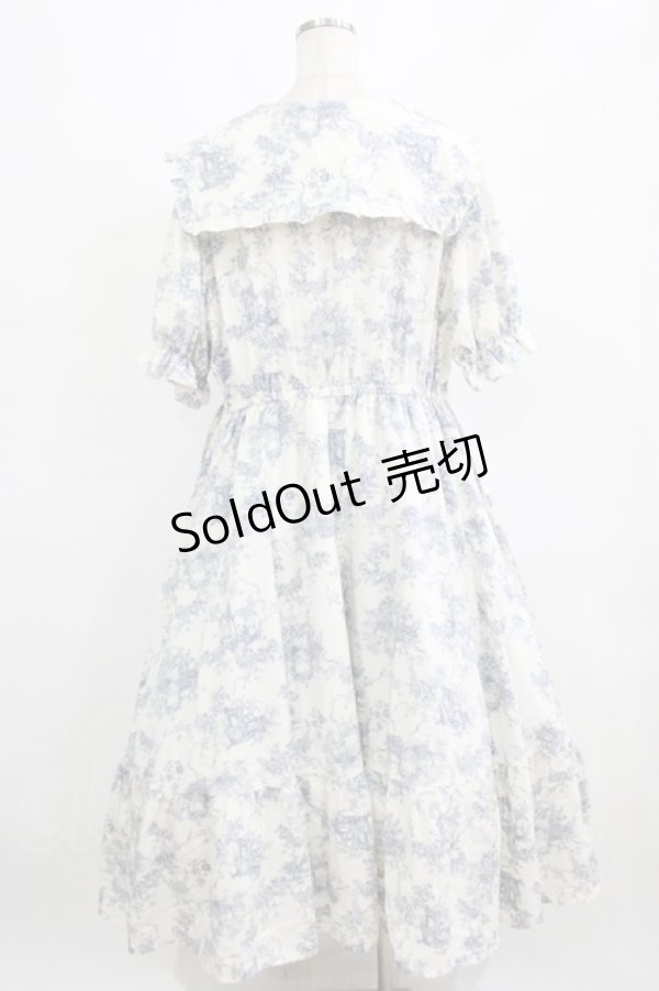 画像3: m petit by misako / トワルドジュイOPハンソデ 4L オフ/ブルー H-26-01-30-001-LO-OP-NS-ZH (3)