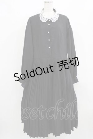 画像: m petit by misako / AM*レースエリプリーツワンピース 4L ブラック H-26-01-30-011-LO-OP-NS-ZH