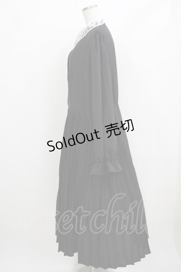 画像2: m petit by misako / AM*レースエリプリーツワンピース 4L ブラック H-26-01-30-011-LO-OP-NS-ZH (2)