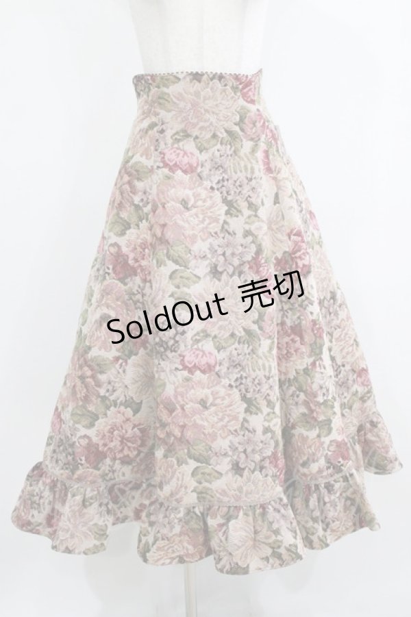 画像1: Victorian maiden / 薔薇ゴブランタペストリーハイウエストスカート Free Bordeaux H-26-01-30-012-CL-OP-NS-ZH (1)