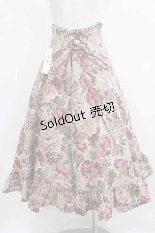 画像3: Victorian maiden / 薔薇ゴブランタペストリーハイウエストスカート Free Bordeaux H-26-01-30-012-CL-OP-NS-ZH (3)