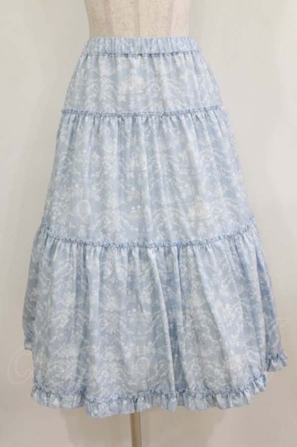 画像1: m petit by misako / NINA'S RVパニエスカート 4L サックス/アイボリー リバーシブル H-26-01-30-014-LO-SK-NS-ZH (1)