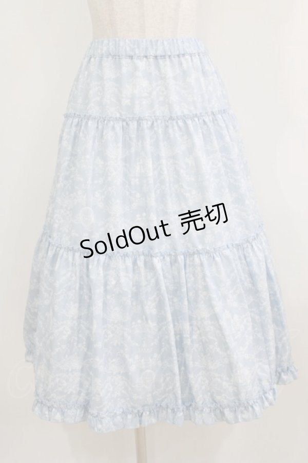 画像1: m petit by misako / NINA'S RVパニエスカート 4L サックス/アイボリー リバーシブル H-26-01-30-014-LO-SK-NS-ZH (1)