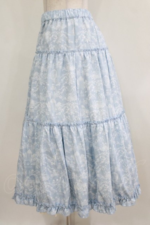 画像2: m petit by misako / NINA'S RVパニエスカート 4L サックス/アイボリー リバーシブル H-26-01-30-014-LO-SK-NS-ZH (2)