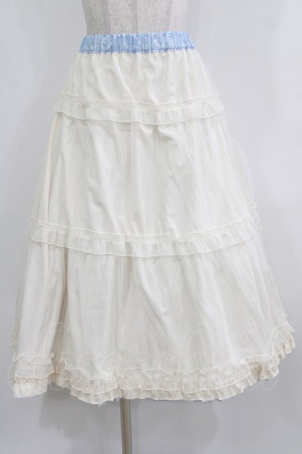 画像5: m petit by misako / NINA'S RVパニエスカート 4L サックス/アイボリー リバーシブル H-26-01-30-014-LO-SK-NS-ZH (5)