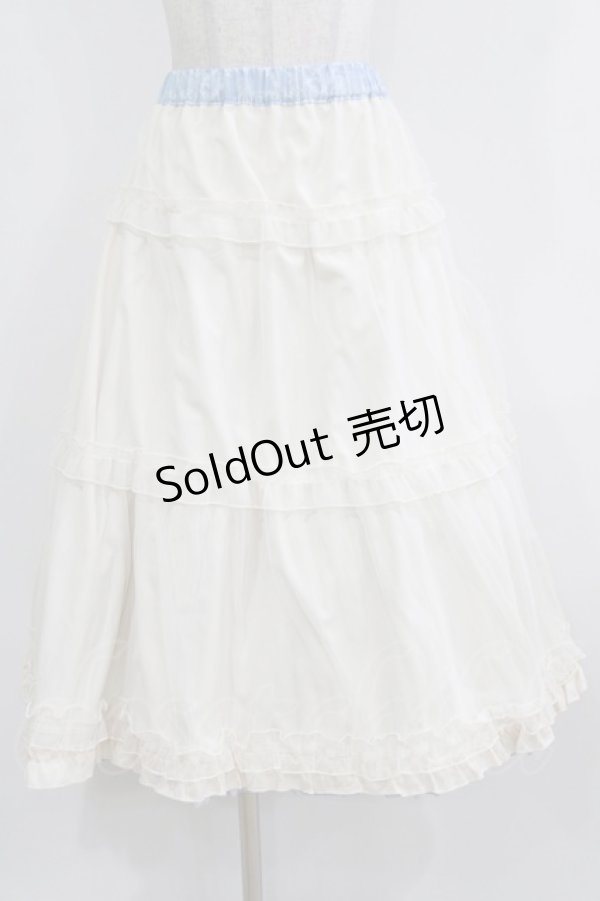 画像5: m petit by misako / NINA'S RVパニエスカート 4L サックス/アイボリー リバーシブル H-26-01-30-014-LO-SK-NS-ZH (5)