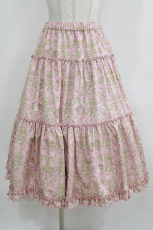 画像: m petit by misako / NINA'S RVパニエスカート 4L ピンク/アイボリー リバーシブル H-26-01-30-015-LO-SK-NS-ZH