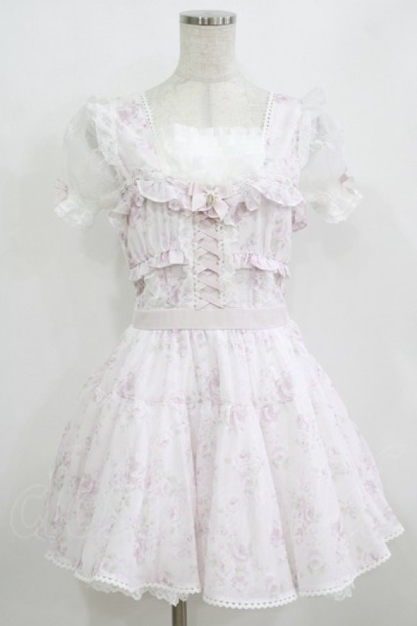 画像1: LIZ LISA / ローズリボンシフォンワンピース Free ピンク H-26-01-30-018-LO-OP-NS-ZH (1)