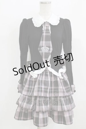 画像: Ank Rouge / ラフォーレ原宿店限定/お姫様ネクタイワンピース M ブラック/ピンク H-26-01-30-019-CA-OP-NS-ZH