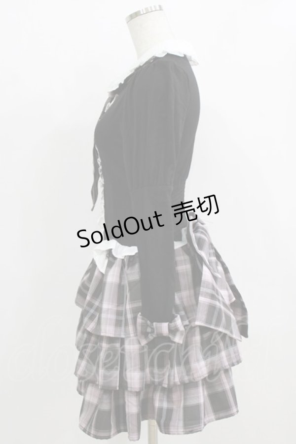 画像2: Ank Rouge / ラフォーレ原宿店限定/お姫様ネクタイワンピース M ブラック/ピンク H-26-01-30-019-CA-OP-NS-ZH (2)