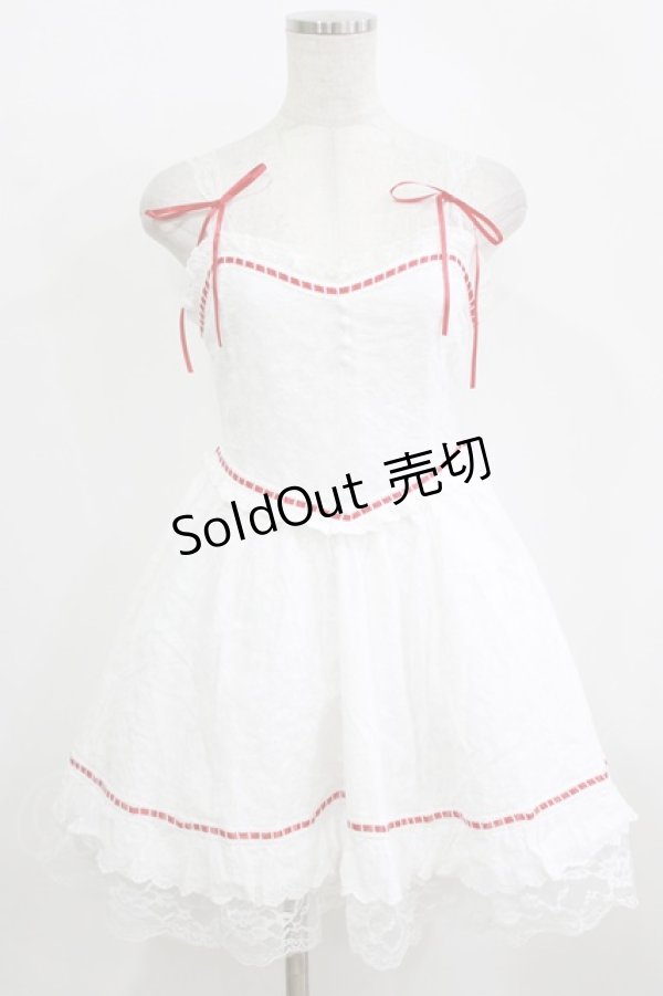 画像1: Me roir / レースドーリーキャミワンピース M オフ/レッド H-26-01-30-020-GO-OP-NS-ZH (1)