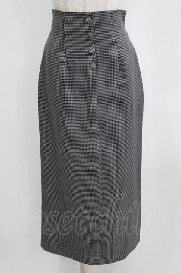 画像1: an another angelus / ミニチェックハイウエストタイトスカート サイズ2 GRAY×BLACK H-26-01-30-022-CA-SK-NS-ZH (1)