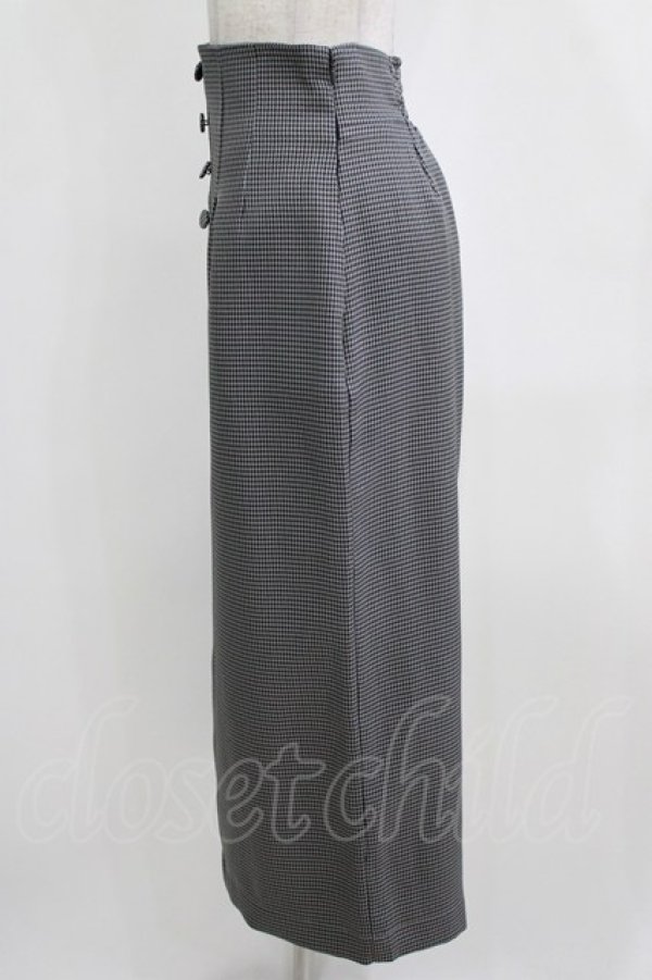 画像2: an another angelus / ミニチェックハイウエストタイトスカート サイズ2 GRAY×BLACK H-26-01-30-022-CA-SK-NS-ZH (2)