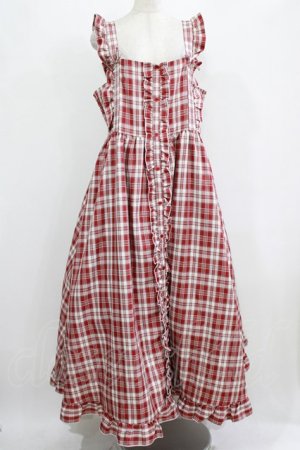 画像: FLC / 皆方由衣コラボ/チェックフリルジャンパースカート 4L レッド H-26-01-30-003-LO-OP-NS-ZH