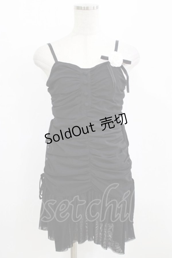 画像1: Me roir / ギャザーチュールキャミワンピース M ブラック H-26-01-30-024-GO-OP-NS-ZH (1)