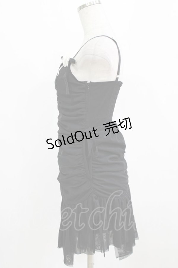 画像2: Me roir / ギャザーチュールキャミワンピース M ブラック H-26-01-30-024-GO-OP-NS-ZH (2)