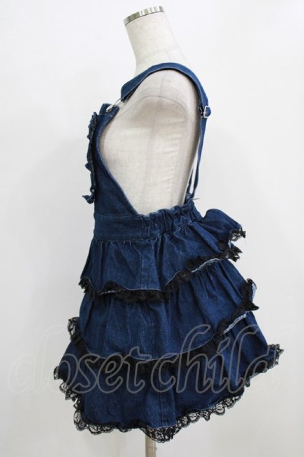 画像2: Ank Rouge / Bemqinデニムジャンパースカート M ネイビー H-26-01-30-025-CA-OP-NS-ZH (2)