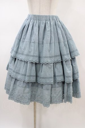 画像: Sheglit / フラワーブーケのレーススカート  ダルブルー H-26-02-01-1034-EL-SK-KB-ZH