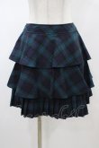 画像1: Emily Temple cute / チェック裾プリーツスカート  ネイビー×グリーン H-26-02-01-1036-ET-SK-KB-ZH (1)