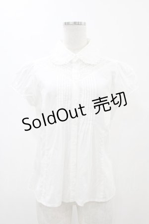 画像: Emily Temple cute / レース切替ピンタックパフブラウス  ホワイト H-26-02-01-1041-ET-BL-KB-ZH