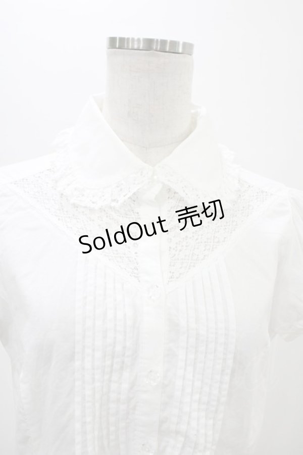 画像3: Emily Temple cute / レース切替ピンタックパフブラウス  ホワイト H-26-02-01-1041-ET-BL-KB-ZH (3)