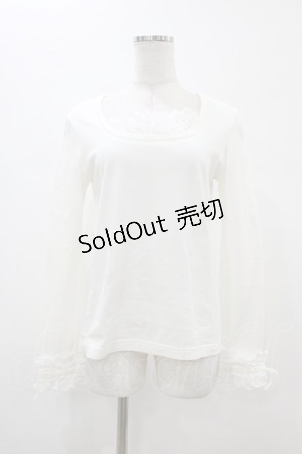 画像1: Jane Marple / カットワークレースカットソー  オフホワイト H-26-02-01-1043-JM-TO-KB-ZH (1)