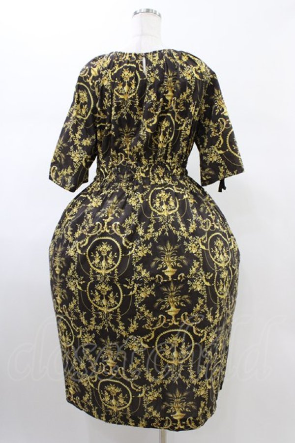 画像2: Jane Marple Dans Le Salon / Marie Antoinette drawstring sleeve dress M ブラウン H-26-02-01-1005-JM-OP-AK-ZH (2)