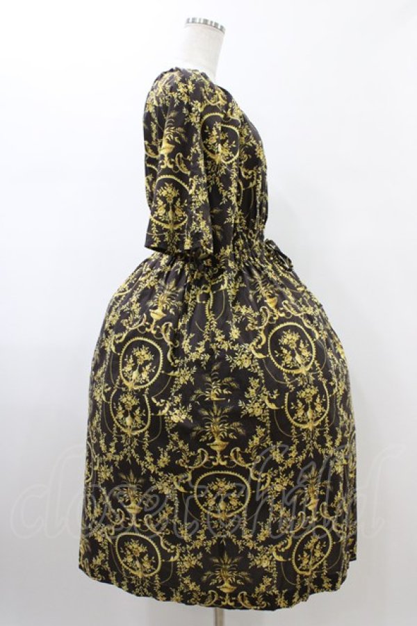 画像3: Jane Marple Dans Le Salon / Marie Antoinette drawstring sleeve dress M ブラウン H-26-02-01-1005-JM-OP-AK-ZH (3)