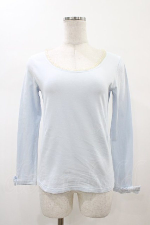 画像1: Emily Temple cute / リボンスリーブカットソー  サックス H-26-02-01-1047-ET-TO-KB-ZH (1)