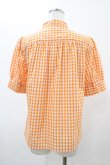 画像2: Nile Perch / ギンガムチェックリボンブラウス  オレンジ H-26-02-01-1051-LO-BL-KB-ZH (2)