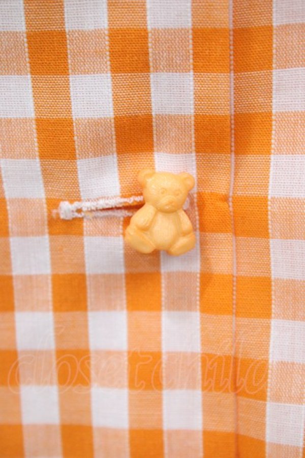 画像3: Nile Perch / ギンガムチェックリボンブラウス  オレンジ H-26-02-01-1051-LO-BL-KB-ZH (3)