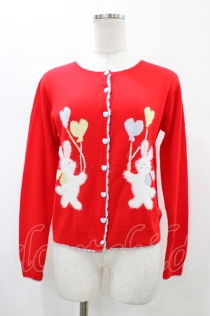 画像: Nile Perch / うさぎカーディガン  赤 H-26-02-01-1052-LO-TO-KB-ZH