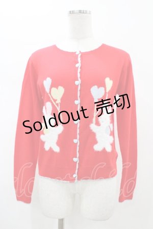 画像: Nile Perch / うさぎカーディガン  赤 H-26-02-01-1052-LO-TO-KB-ZH