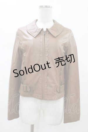 画像: Emily Temple cute / スカラップレザージャケット  ブラウン H-26-02-01-1053-ET-JA-KB-ZH