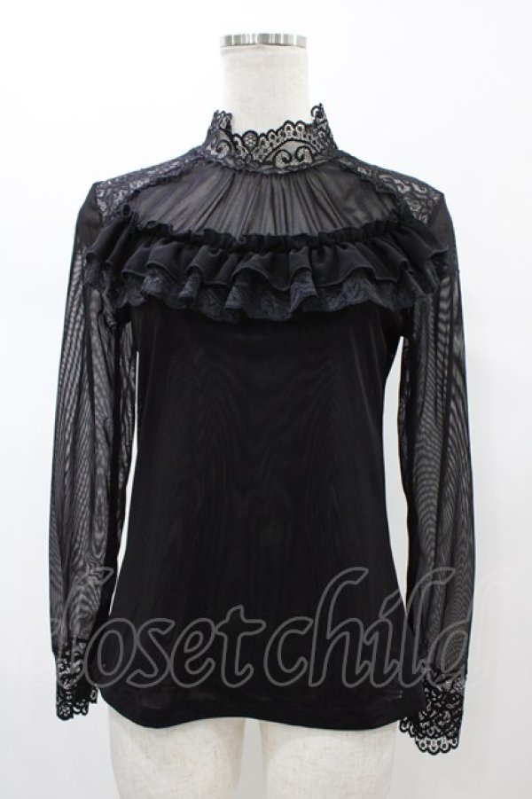 画像1: MR corset / レースフリルトップス  ブラック H-26-02-01-1055-PU-TO-KB-ZH (1)