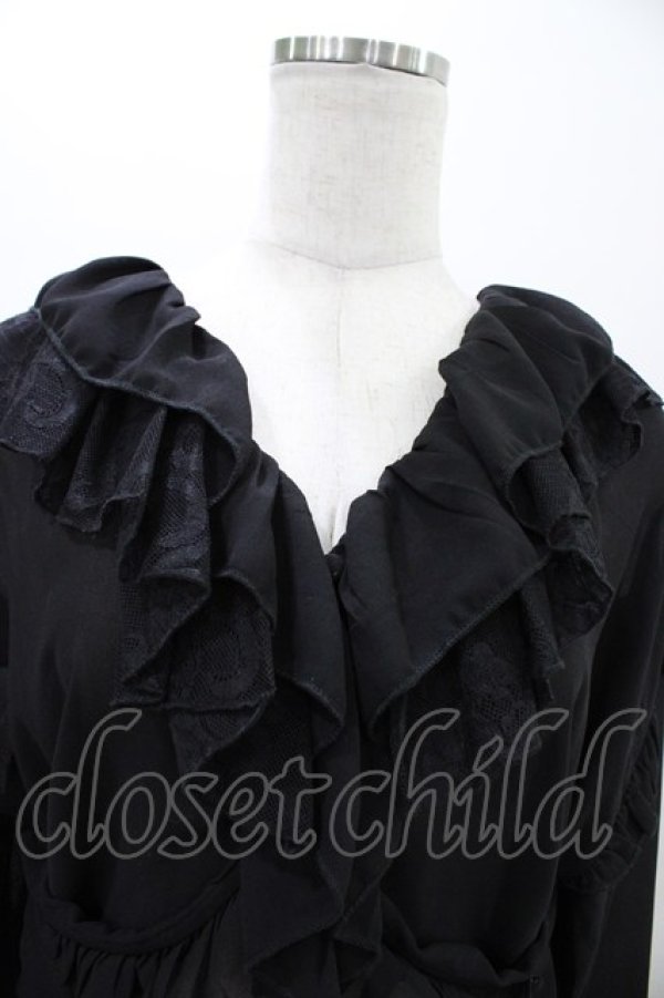 画像3: MR corset / レースフリルシフォンボレロ  ブラック H-26-02-01-1057-PU-TO-KB-ZH (3)