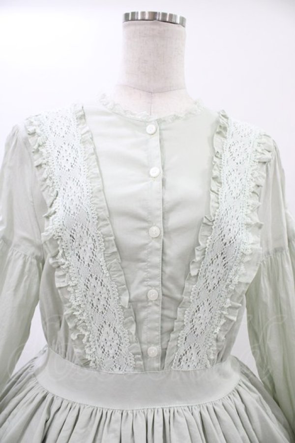 画像3: Perla nell' ostrica / バラトーションレース付きワンピース  ミント H-26-02-01-1007-EL-OP-KB-ZH (3)