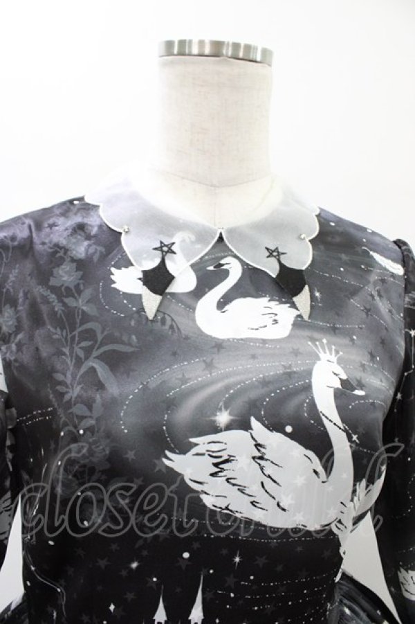画像3: MILK / スワンレイクドレス  ブラック×ホワイトスワン H-26-02-01-1008-ML-OP-KB-ZH (3)
