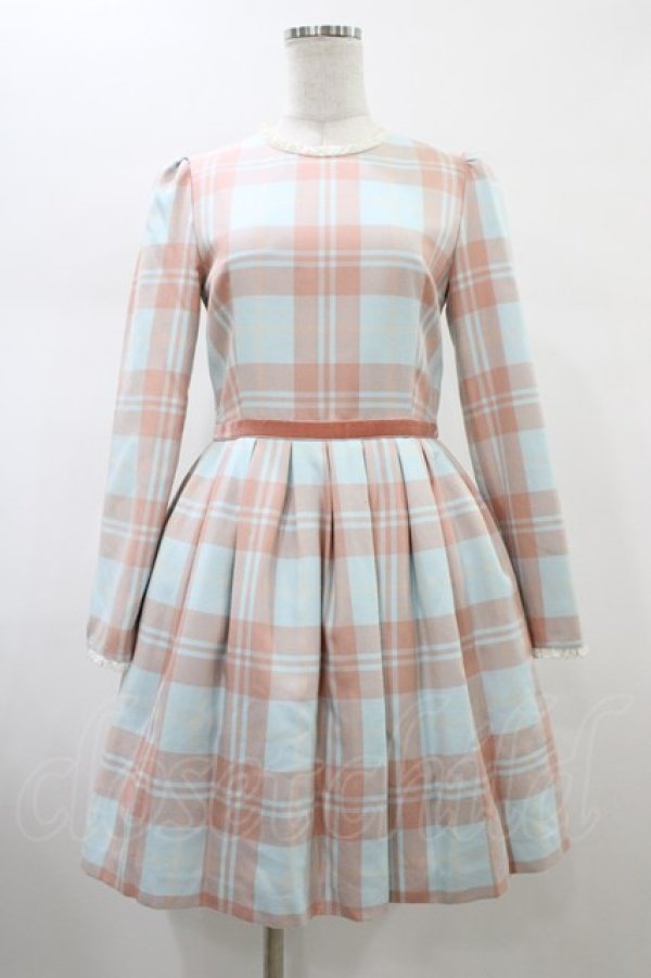 画像1: MILK / graceチェックドレス  ミント×シェル H-26-02-01-1009-ML-OP-KB-ZH (1)