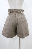 画像2: Emily Temple cute / シャドーストライプタックショートパンツ  ブラウン H-26-02-01-1002-ET-PA-KB-ZH (2)