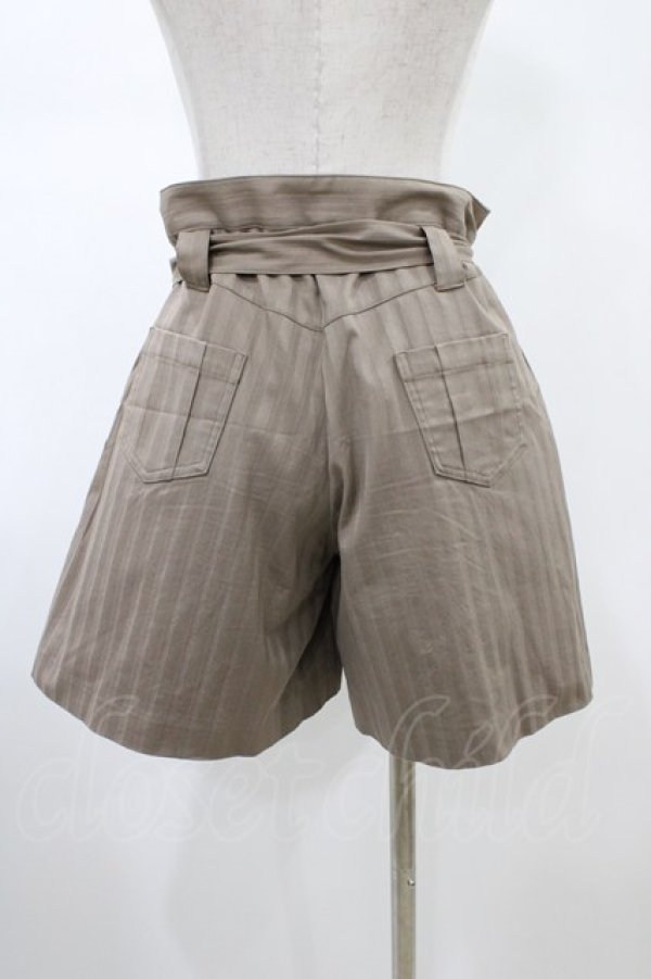 画像2: Emily Temple cute / シャドーストライプタックショートパンツ  ブラウン H-26-02-01-1002-ET-PA-KB-ZH (2)