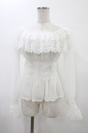 画像: abilletage / チュールドレストップス  ホワイト H-26-02-01-1003-GO-TO-KB-ZH