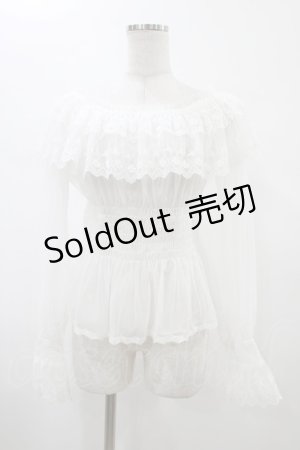 画像: abilletage / チュールドレストップス  ホワイト H-26-02-01-1003-GO-TO-KB-ZH