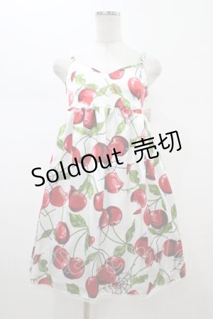 画像: MILK / タランチェリースリップドレス  ホワイト×レッドチェリー H-26-02-01-1019-ML-OP-KB-ZH