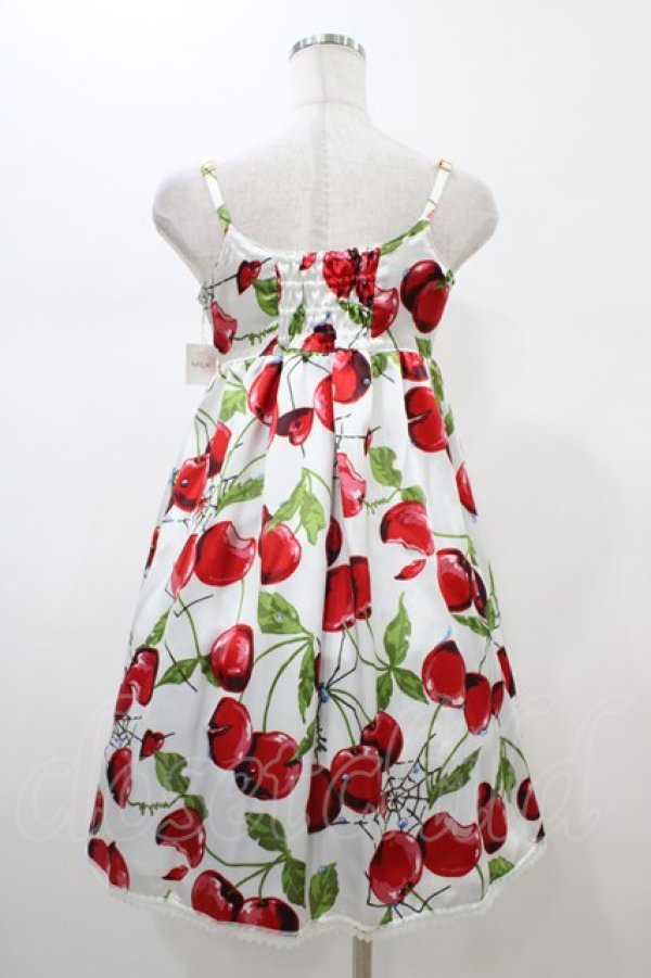 画像2: MILK / タランチェリースリップドレス  ホワイト×レッドチェリー H-26-02-01-1019-ML-OP-KB-ZH (2)